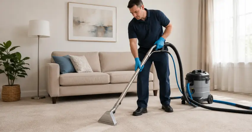 commercial carpet cleaning for businesses office hallway in Ajax