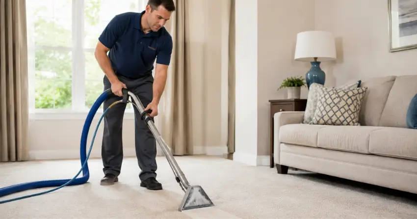 carpet sanitizing hot water extraction process in Ajax