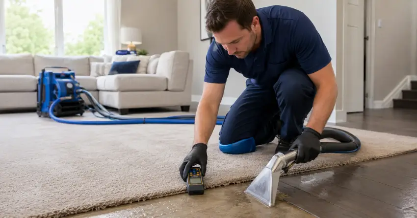 carpet water extraction moisture reading subfloor in Applecroft, Ajax
