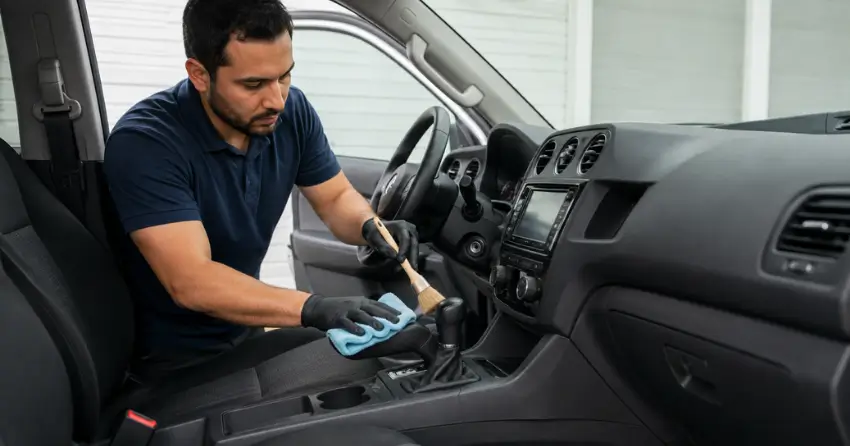fleet vehicle interior cleaning dashboard and console deep clean in Ajax