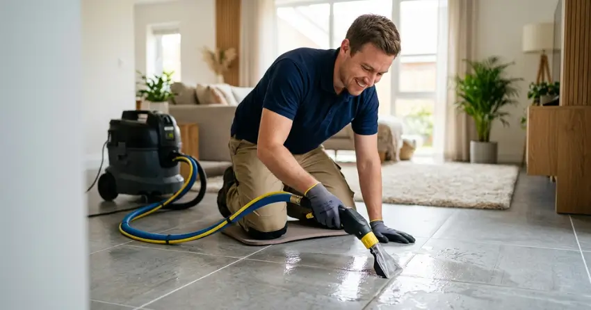 tile and grout sealing after professional high-pressure tile cleaning