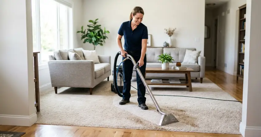 professional high-traffic lane maintenance on carpet and tile in Clover Ridge, Ajax