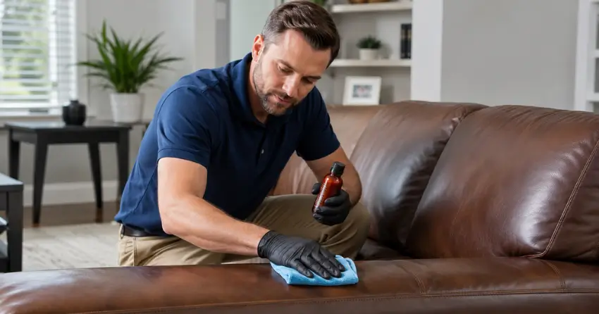 leather furniture cleaning professional service in Audley North, Ajax