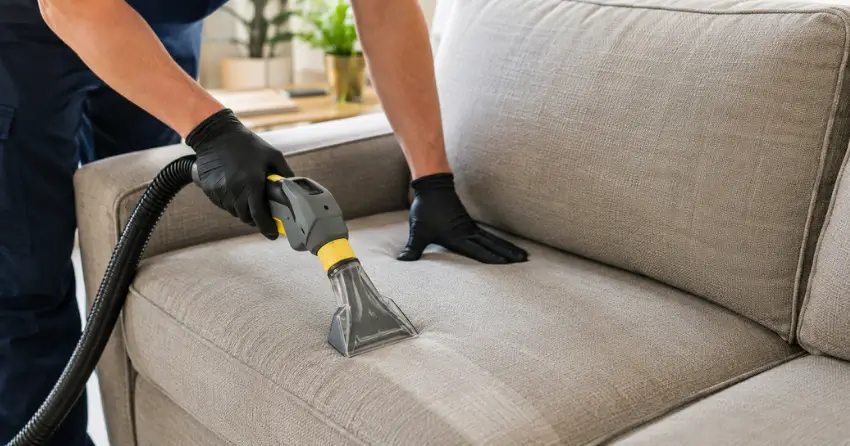 upholstery cleaning loveseat fabric treatment close up
