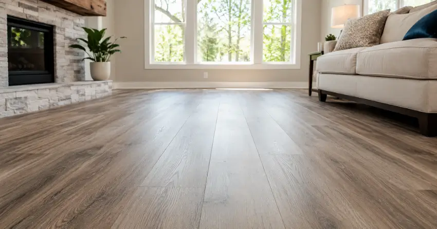 luxury vinyl plank floor after professional deep cleaning Clover Ridge, Ajax