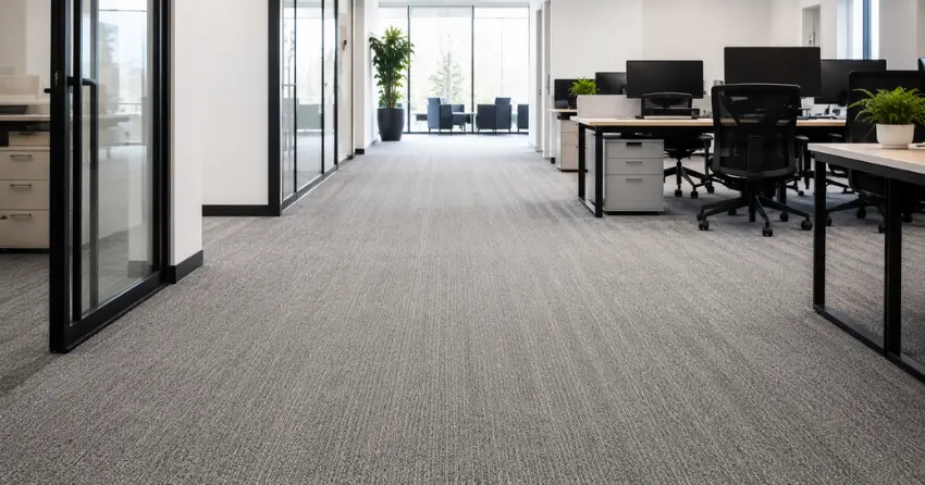 commercial carpet after office carpet maintenance program treatment