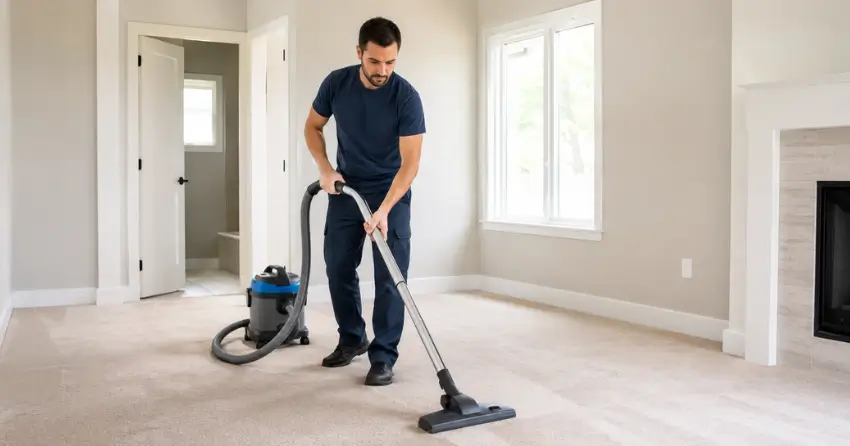 HEPA vacuum pre-treatment during post-renovation carpet cleaning