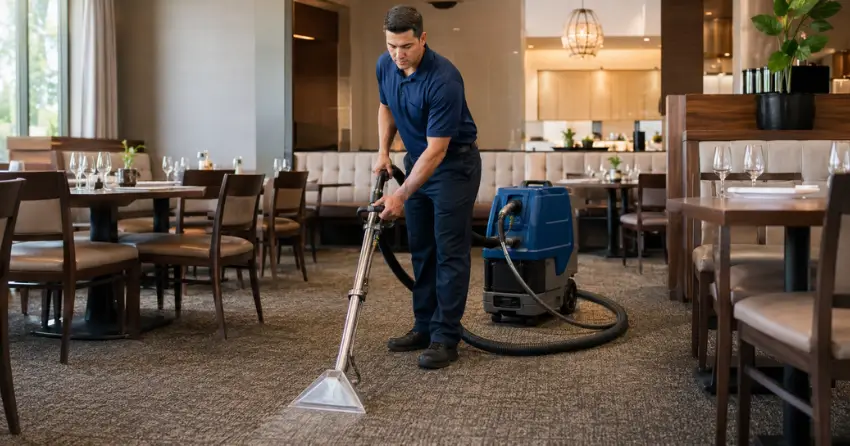 commercial carpet extraction equipment used for restaurant carpet cleaning