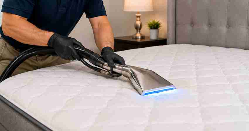 professional mattress sanitizing equipment and process close-up