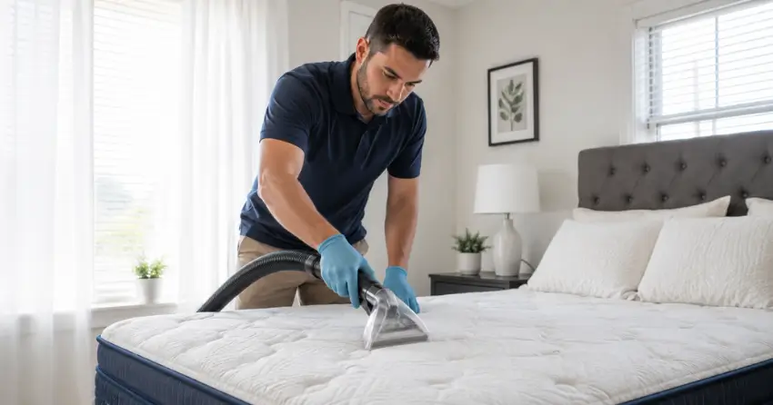 mattress HEPA vacuuming during allergy cleaning package service