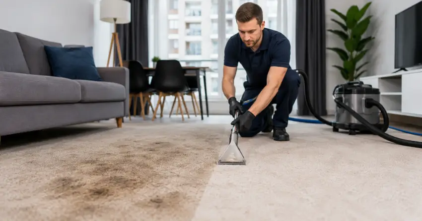 apartment carpet cleaning before and after stain treatment
