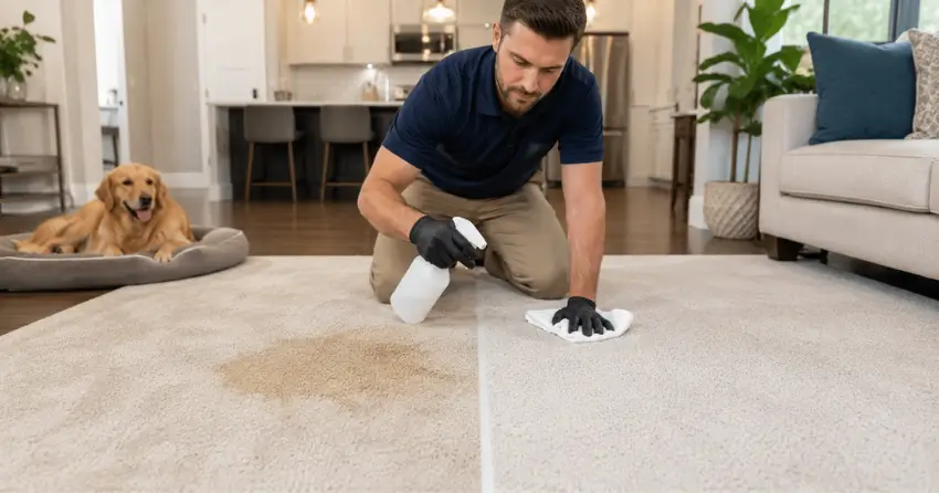 pet urine carpet deodorizing treatment before and after in Applecroft, Ajax