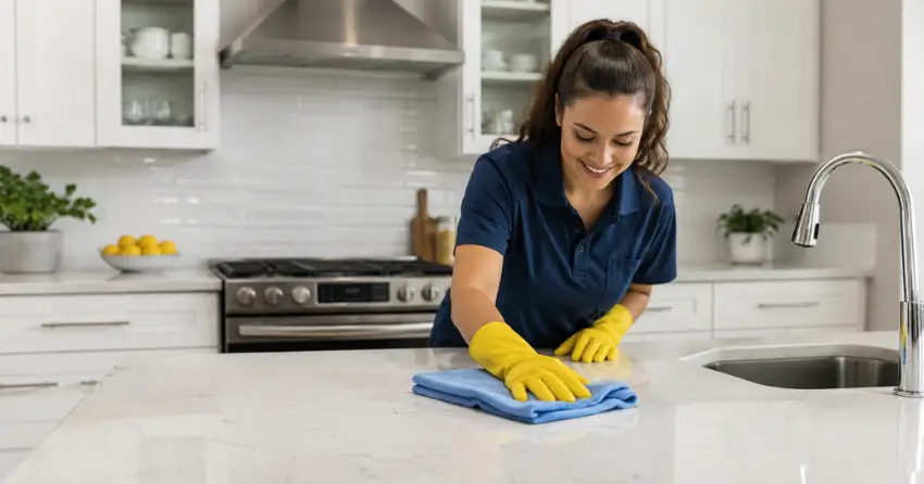kitchen deep cleaned and ready for listing photos in Ajax