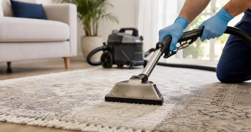 before and after rug dust removal results